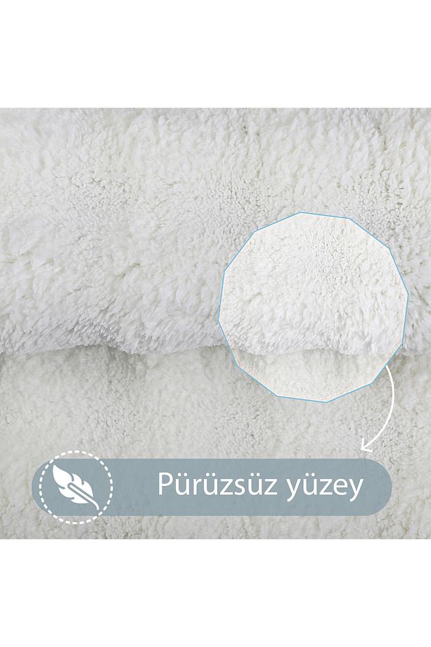 Bubble Krem Büyük Ebat 2'li Banyo Paspas Seti Kaymaz Tabanlı Yıkanablir Klozet Takımı - 4
