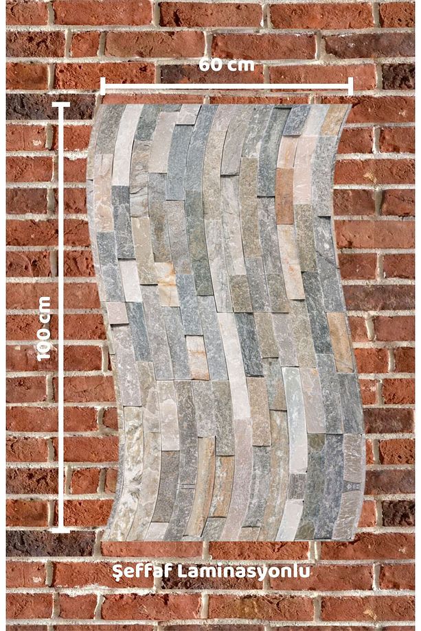 Mutfak Tezgah Arası taş duvar Desenli Yapışkanlı Folyo 60 Cm X 1 Metre - 2