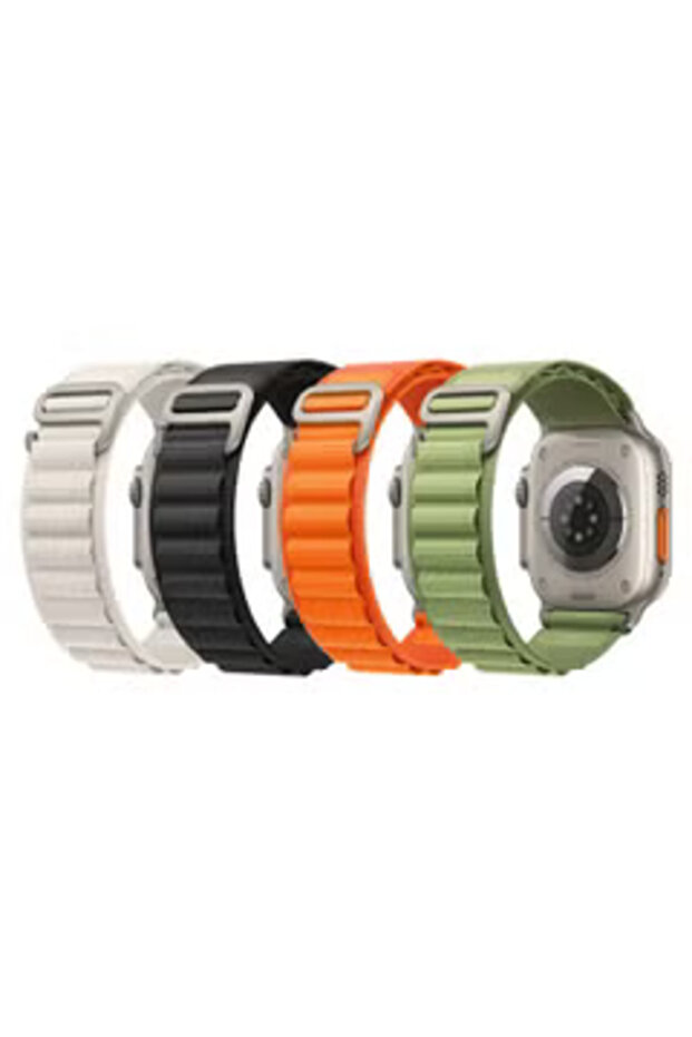 مجموعة من 4 قطع من حزام Alpine Loop من النايلون المنسوج لساعة Apple Watch متوافقة مع سلسلة iWatch