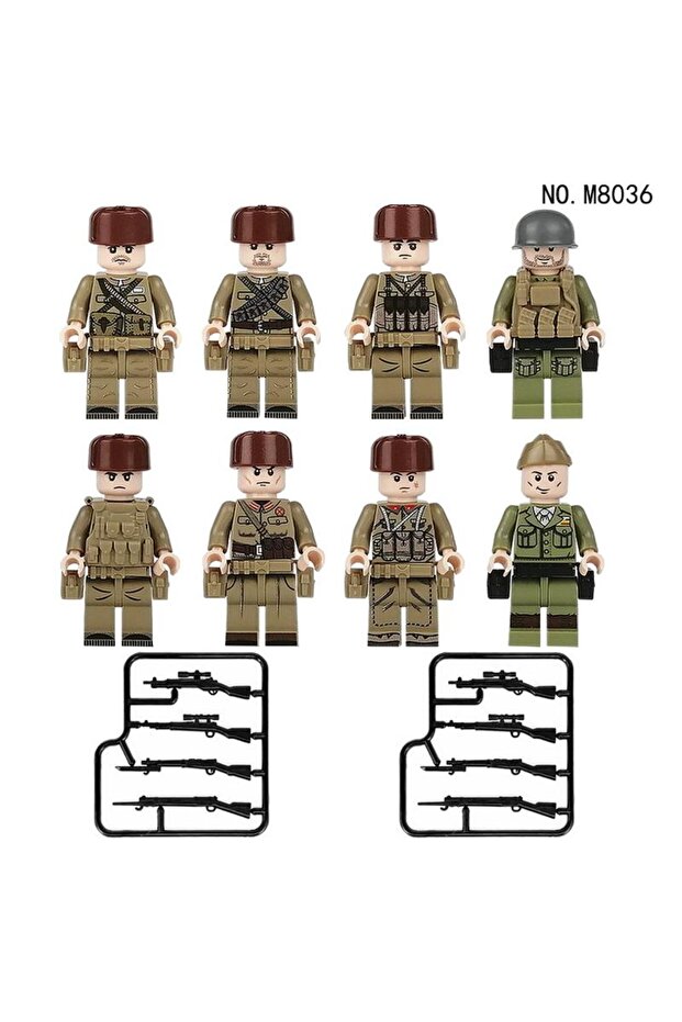 8 adet  Rus & sovyet  Ordusu yapı taşları mini figür - 1