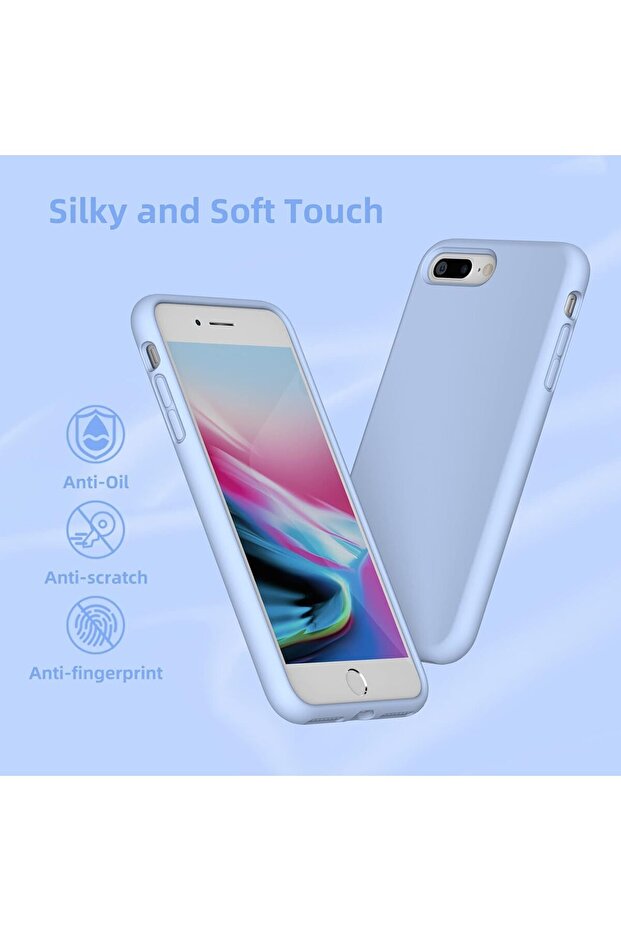 حافظة لهاتف آيفون 8 بلس، حافظة آيفون 7 بلس، بطانة من الألياف الدقيقة من السيليكون الناعم (مضادة للصدمات) - 4