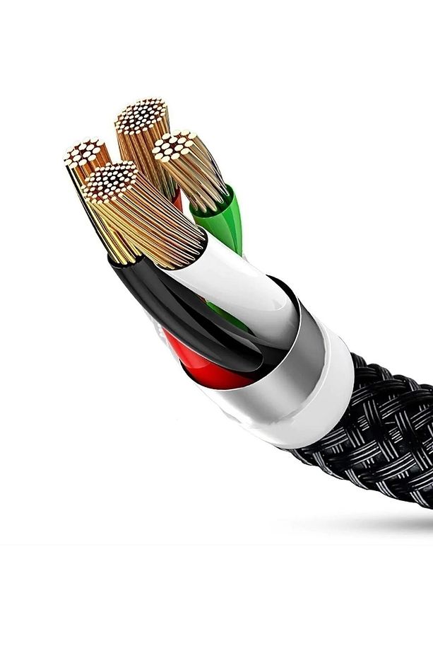 Çoklu Şarj Kablosu 3 Başlıklı Siyah | iPhone, Android, Type-C Uyumlu - 6