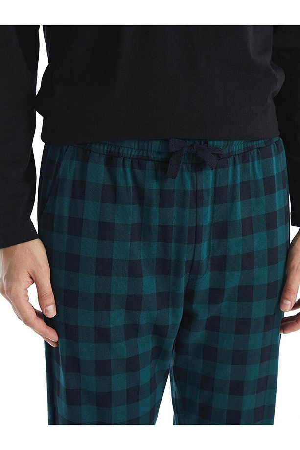 Standart Kalıp Ekose Erkek Pijama Alt - 3