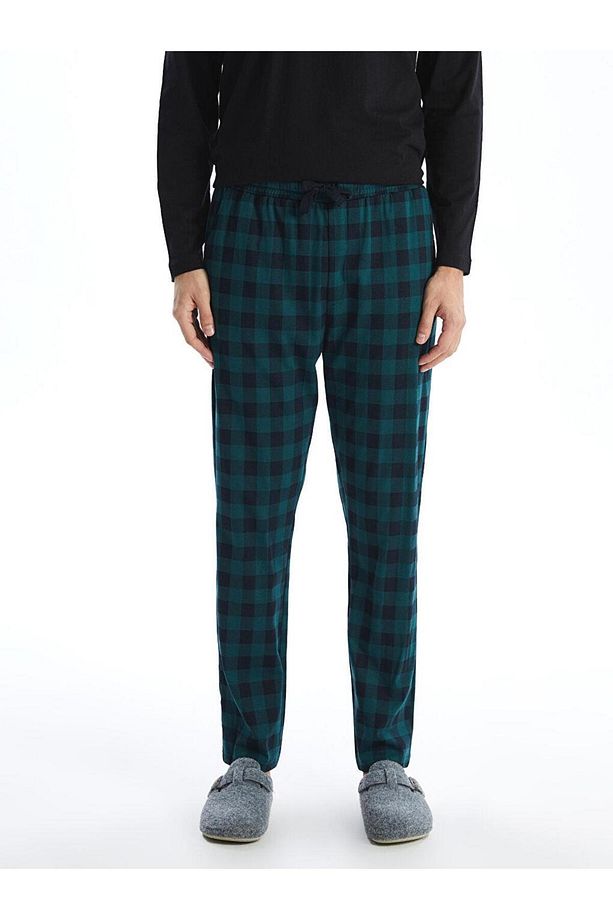 Standart Kalıp Ekose Erkek Pijama Alt - 2