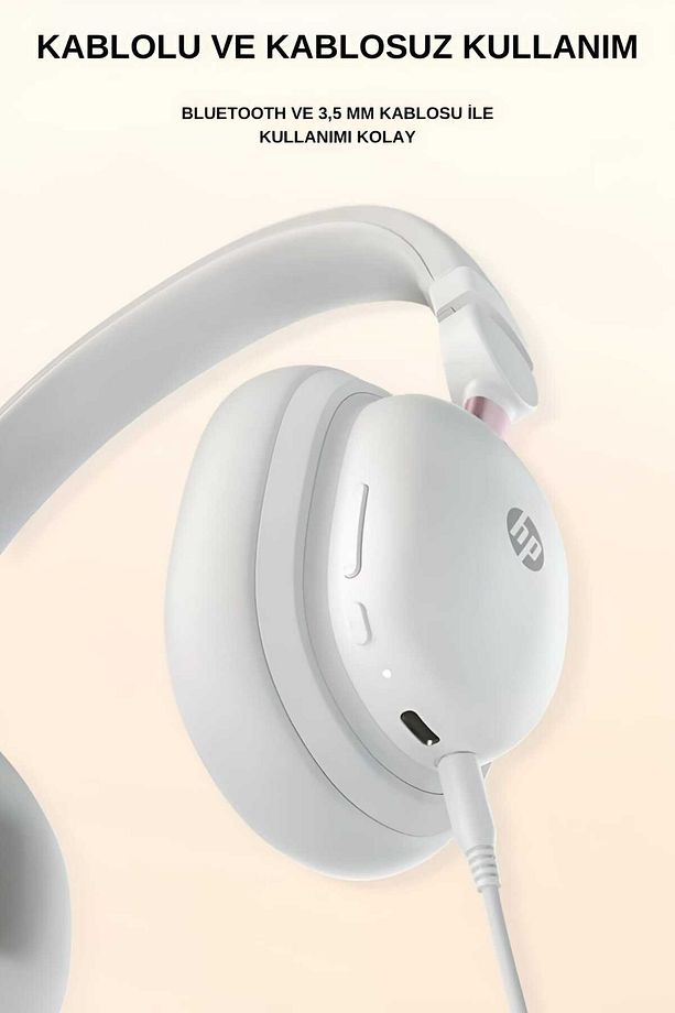 H231r Kablosuz Kulak Üstü Bluetooth Kulaklık Mikrofonlu V5.3 Beyaz - 4