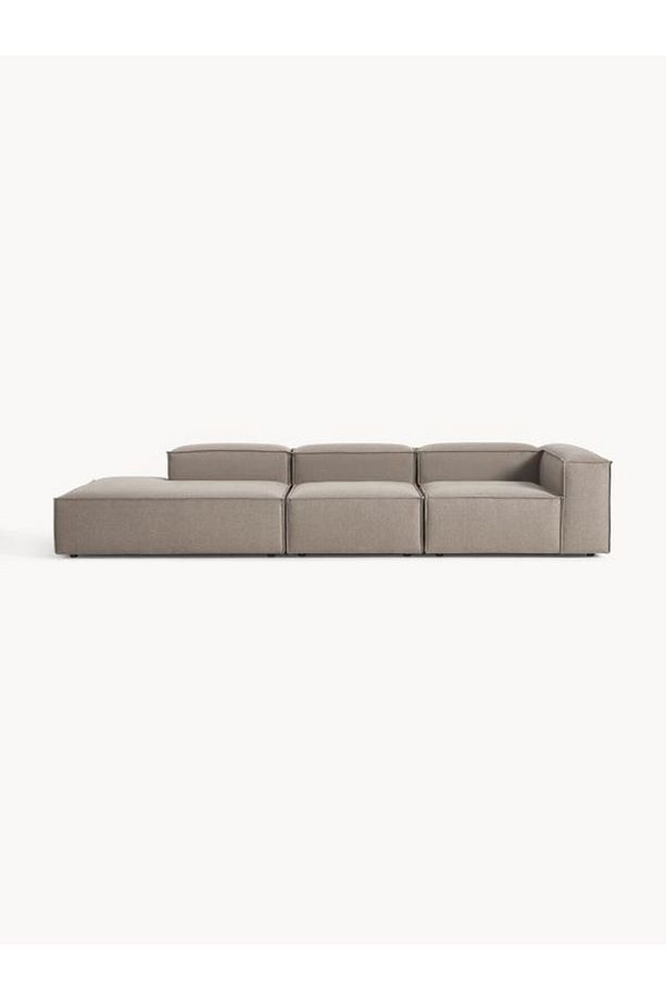 Soft Yumuşak Oturumlu Üç Modüllü Uzanmalı Modüler Kanepe, Keten - InNature Home - 2