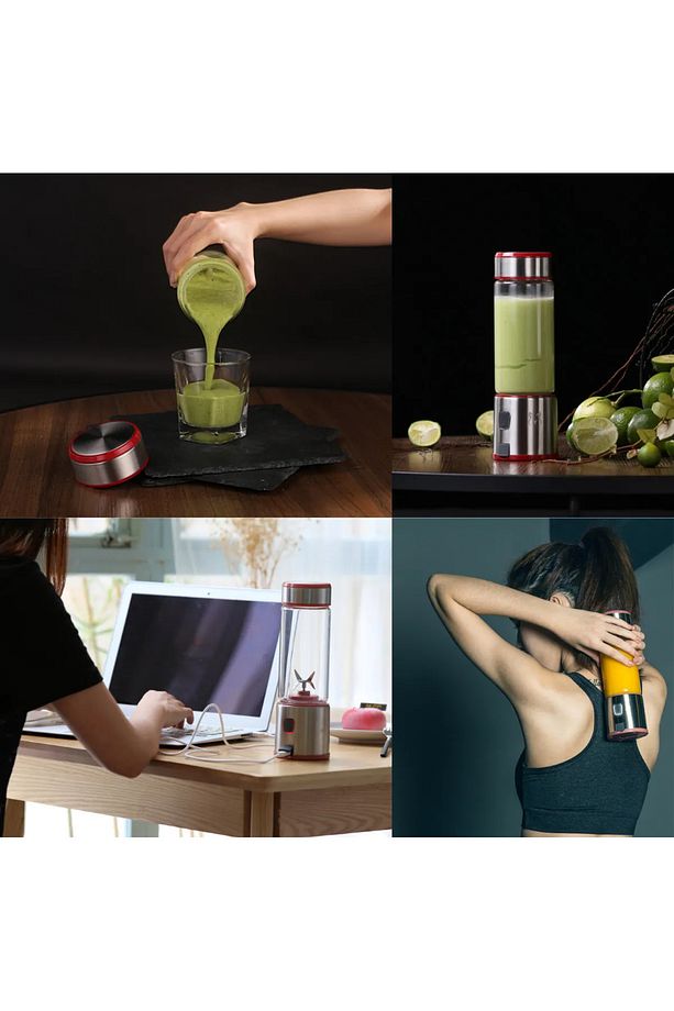 Emes Teknoloji 450 ml Taşınabilir Metal Blender – Kişisel Shake & Smoothie Hazırlayıcı - 6