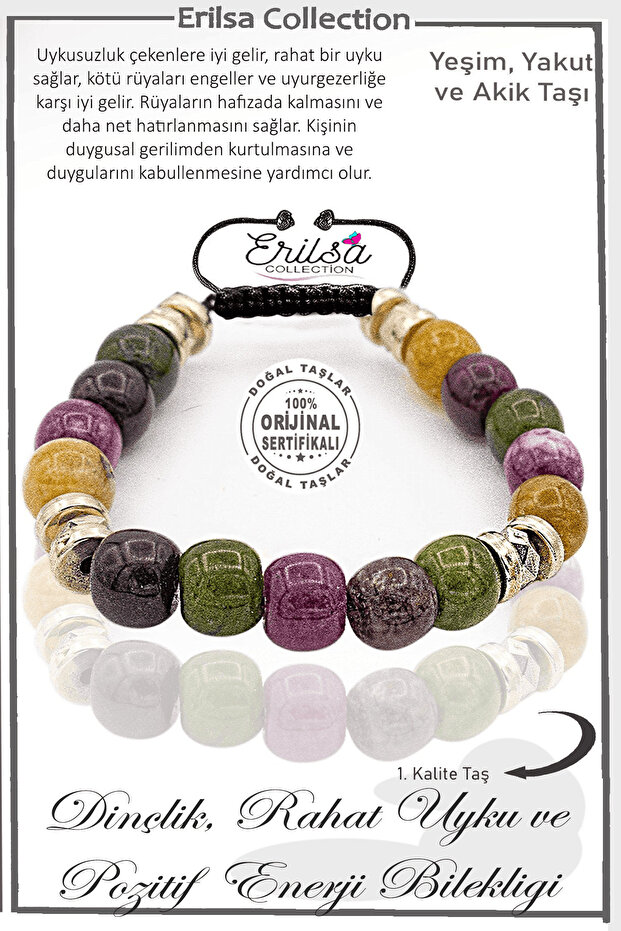 سوار من حجر العقيق الياقوت اليشم الهيماتيت المعتمد AAA+ - حجم كبير - 1