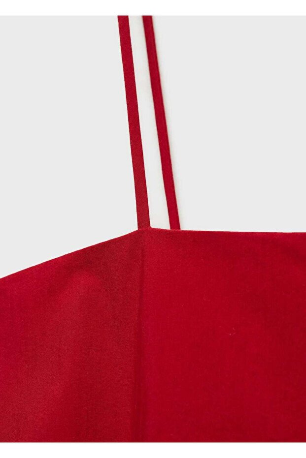 İnce askılı volanlı elbise - 5