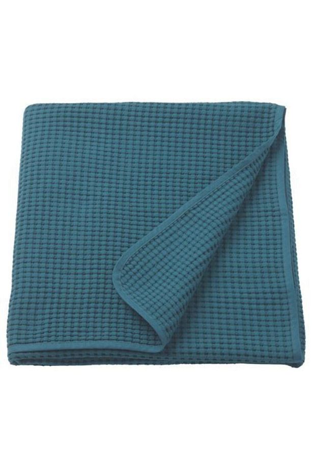 Tek Kişilik Yatak Örtüsü, Koyu Mavi 150x250 Cm %100 Pamuk Yatak Örtüsü - 3