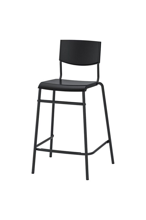 Modern AKDENİZ STIG siyah 63 cm modern bar sandalyesi Kumaş yok 1 Yıl Bar Sandalyesi Siyah Metal 90 - 2