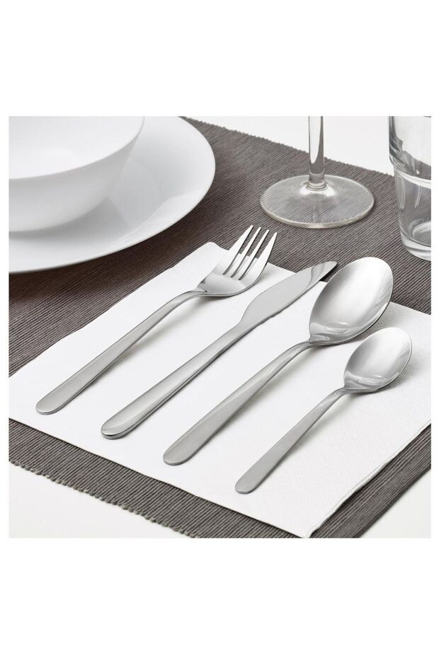 Mopsıg Çatal Bıçak Kaşık Seti, Paslanmaz Çelik, 16 Parça - 2