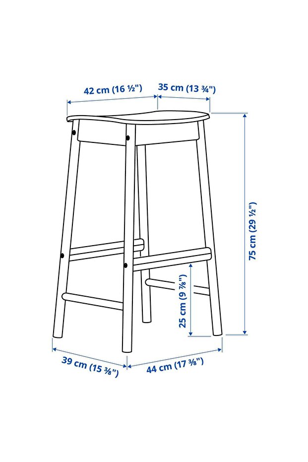 RÖNNINGE bar taburesi, siyah, 75 cm - 6