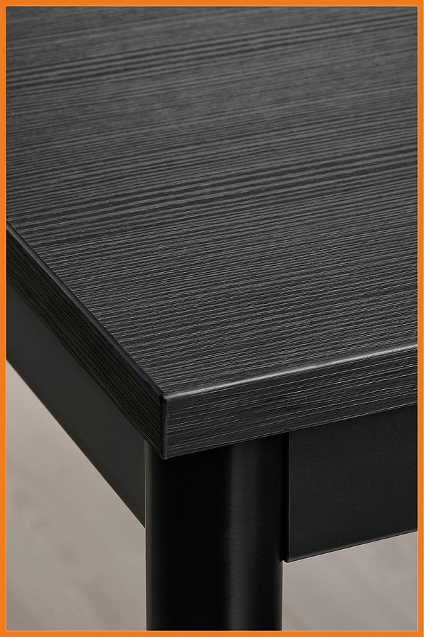 Mutfak Masası 2 Kişilik Çelik İskeletli Sunta Panel Yemek Balkon Laptop Çalışma 67x73x67 Siyah - 5