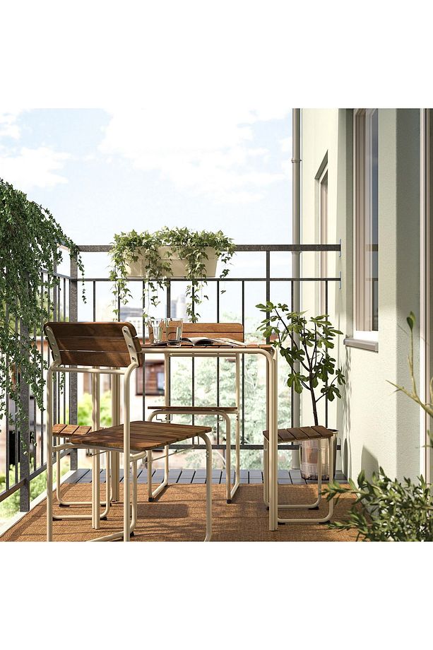 Balkon Masa Seti, 1 Masa 2 Sandalye 2 Tabure, 5 PARÇA - 8