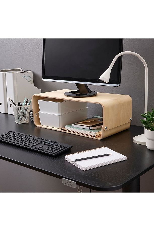 Ahşap Ekran ve Monitör Yükseltici, Monitör Standı 2 Farklı Kullanım-52x26 cm - 4
