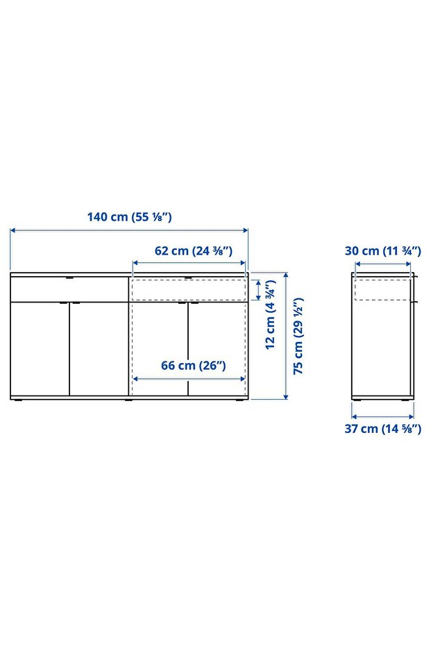 dolap, beyaz, 140x37x75 cm - 6