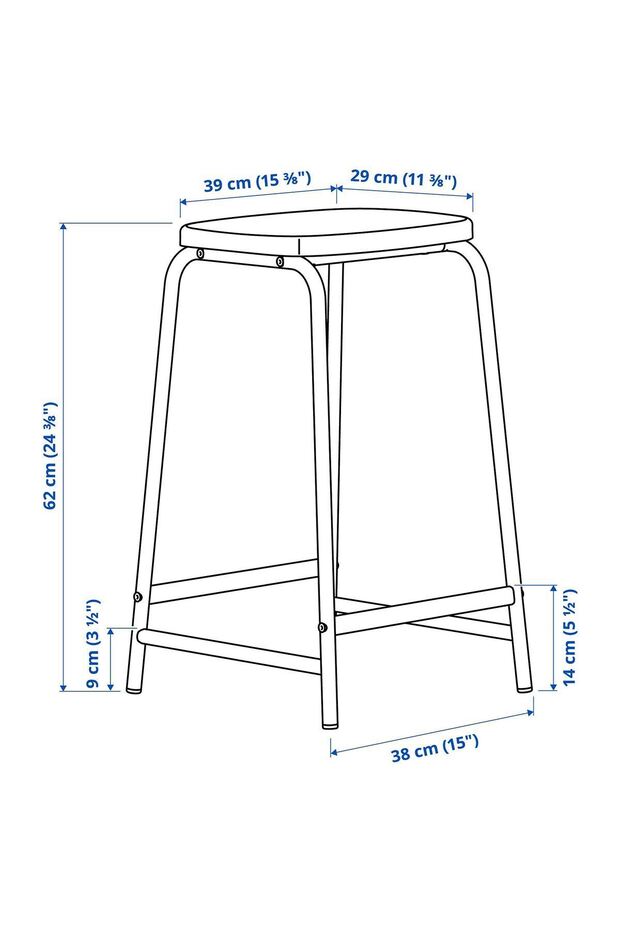 bar taburesi, gri, 62 cm - 7