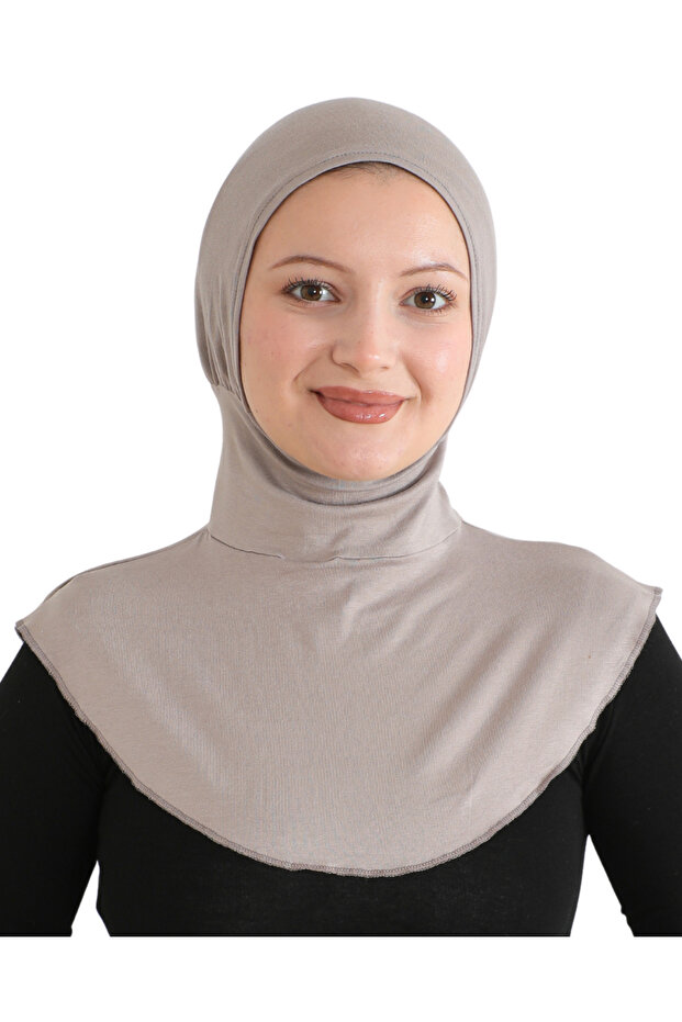 Women's Neck Collar Hijab Hijab Practical Sports Bonnet - Light Mink