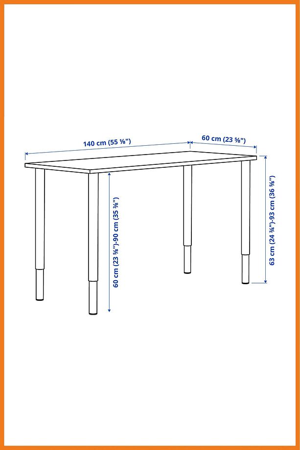 Çalışma Masası Yüksekliği Ayarlanabilir Çelik Ayaklı Sunta Panel Bilgisayar Çizim 60x93x140 Beyaz - 5