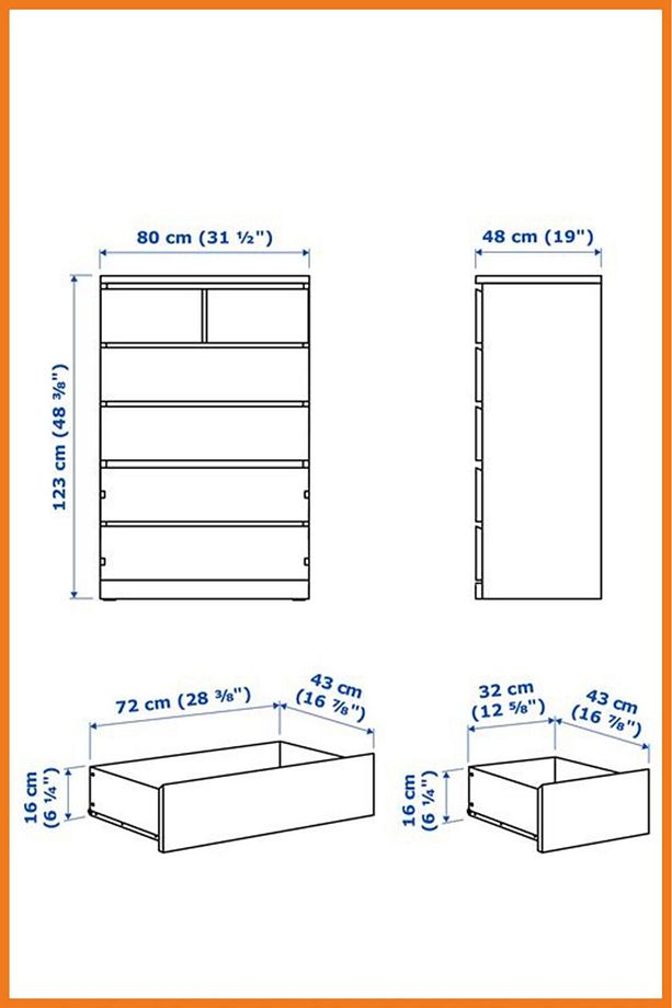 Şifonyer Çekmeceli Depolama Düzenleme Yatak Odası Kolay Temizlenir 123x80x48 Kahverengi - 6