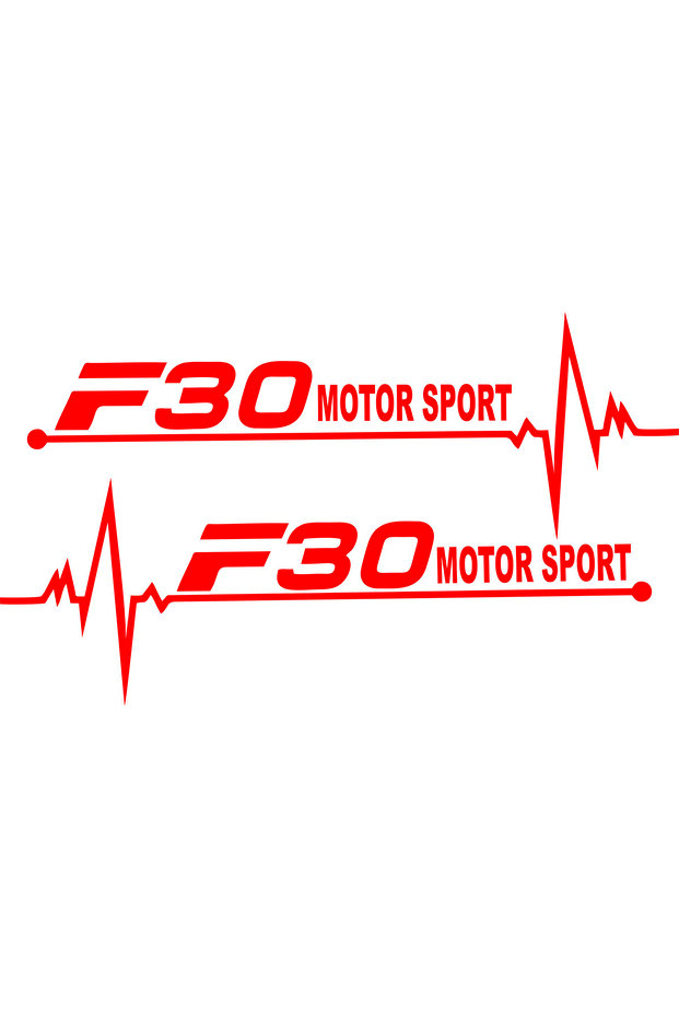 ملصق سيارة F30 MOTOR SPORT (7X20 سم يمين ويسار)