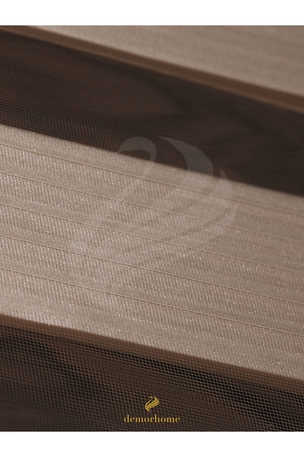 Geniş Pliseli Latte Rengi Zebra Stor Güneşlik Perde Metal Kasa - 6
