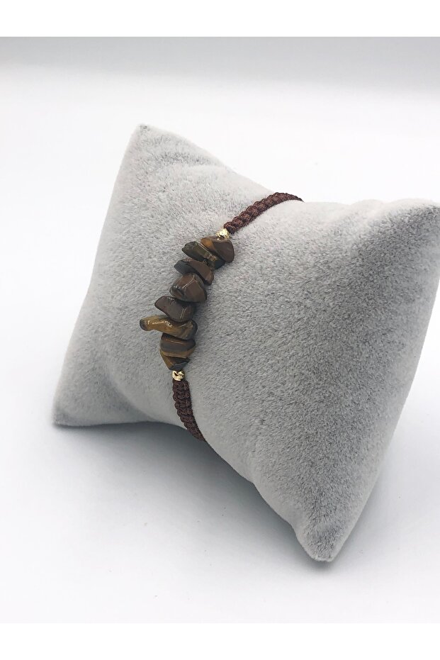 Tasarım Kaplangözü Taşı Unisex Örgü Doğaltaş Bileklik - 3