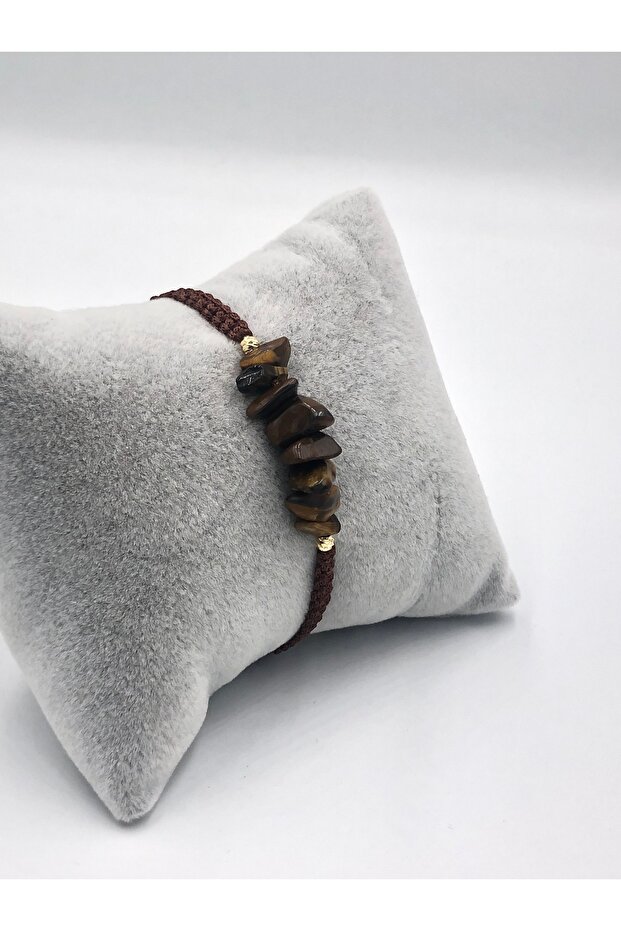 Tasarım Kaplangözü Taşı Unisex Örgü Doğaltaş Bileklik - 4