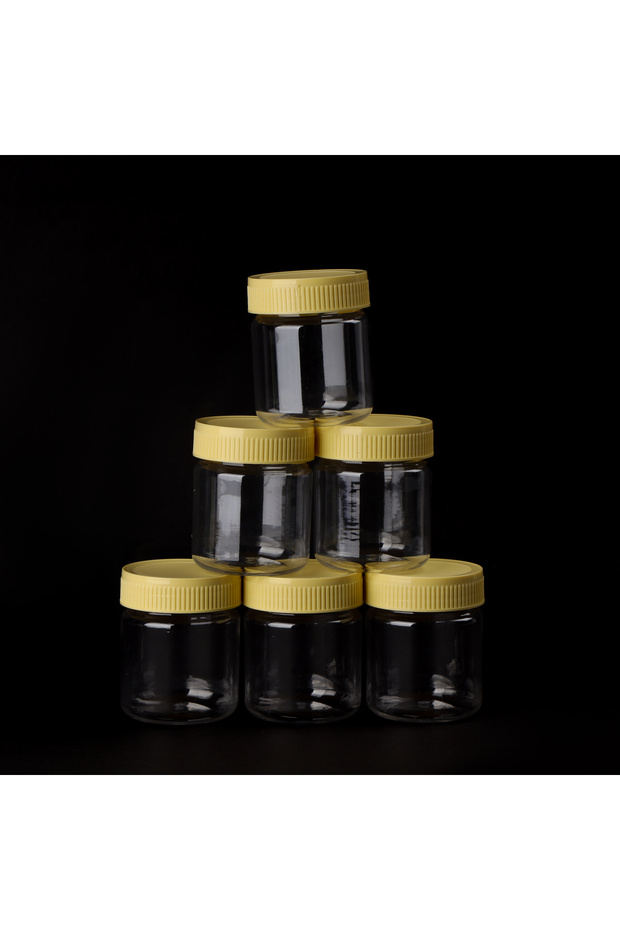Set of 6 100ml Round Airtight PET Jars RF11222 Assorted Colors