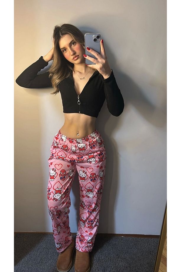 Örümcek Adam Hello Kitty Pembe Renk Eşofman Altı - 3
