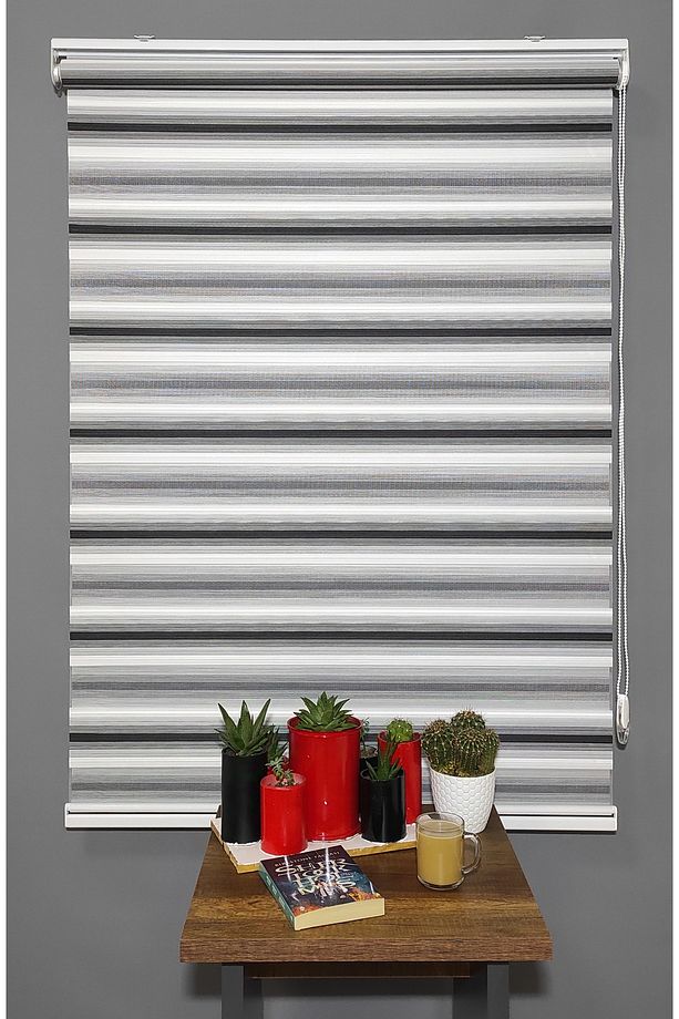Siyah-Beyaz Geçişli Pliseli Zebra Perde 005 V-04 - 3