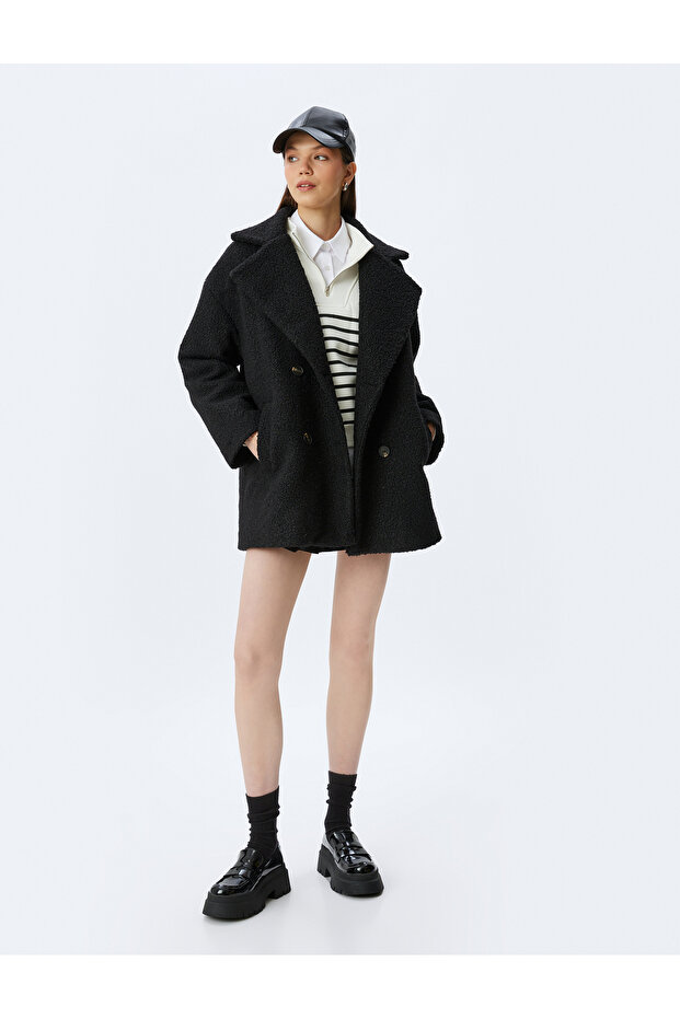 Women's Black Coat 5Wal00056Iw