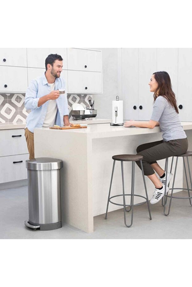 Stainless Steel Semi-Round Pedal Bin - 5