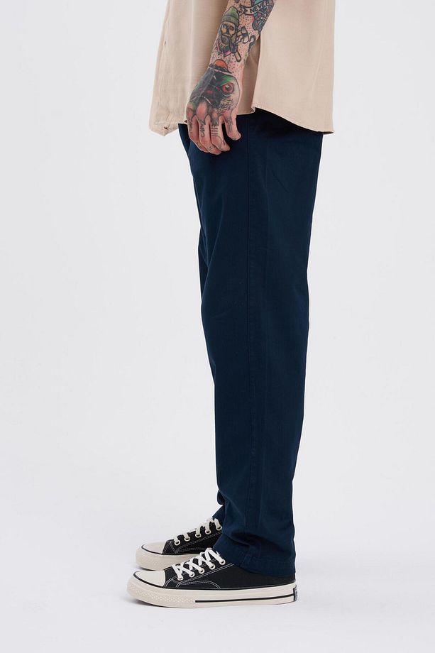 Erkek Basic Solid Koyu Mavi Jean Pantolon - 2