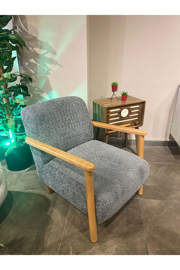 İskandinav Ahşap Ayaklı Berjer, Bekleme salonu, Kahve Köşesi, Balkon - 1