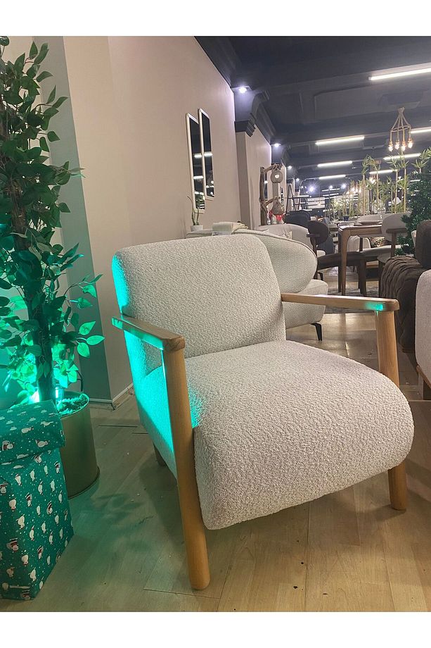 İskandinav Ahşap Ayaklı Berjer, Bekleme salonu, Kahve Köşesi, Balkon - 3