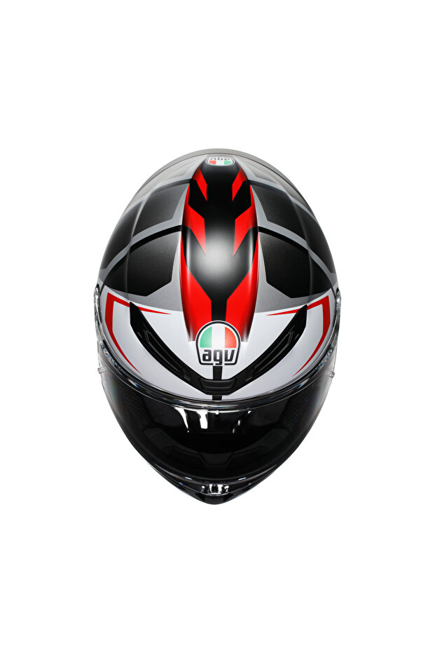 K6 S Karve Matt Black White Red Configuration Kapalı Kask - 7