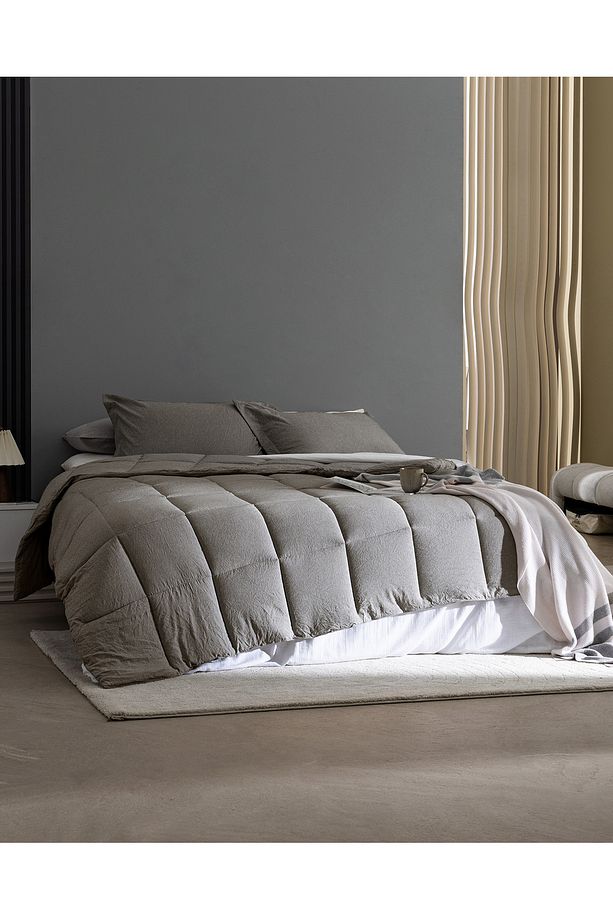 Meleni Tek Kişilik Comforter Set - Kahverengi - 1