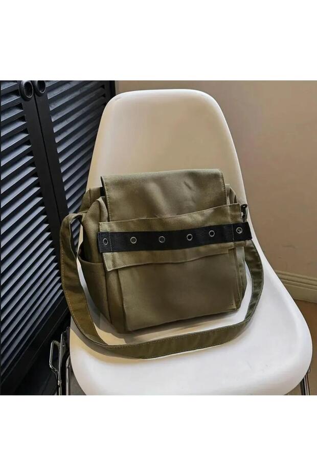 Y2K Haki Çapraz Postacı Çanta Basic - 1