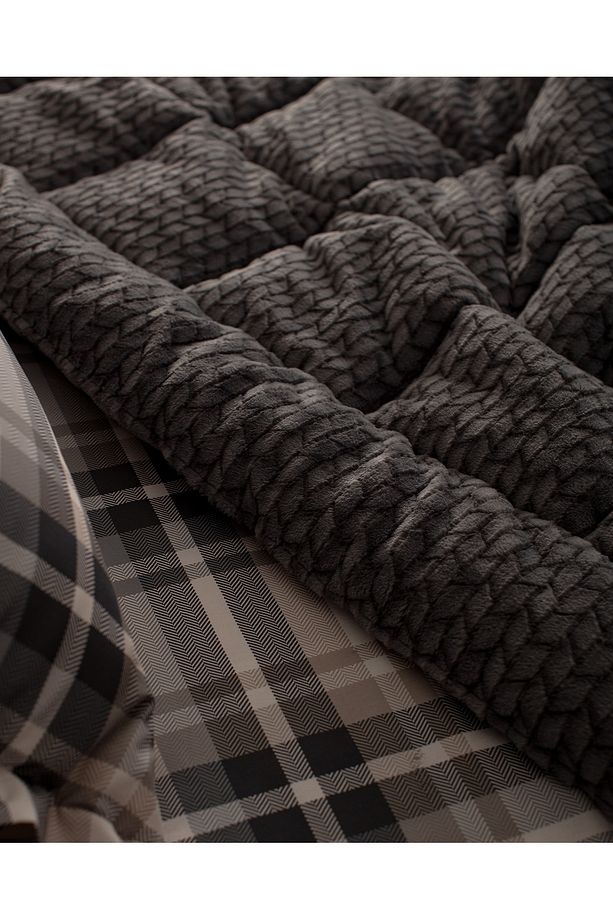Beth Çift Kişilik Wellsoft Comforter Set - Antrasit - 6