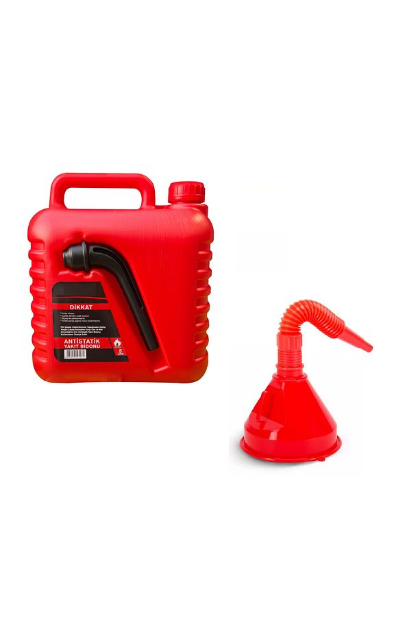 Benzin Yakıt Bidonu Flex Uçlu Huni Set 5 Lt - 1