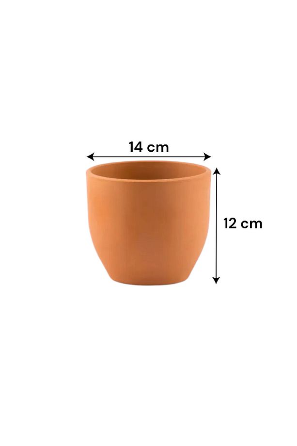 4 Adet Roma Toprak Saksı Deliksiz Tabaksız Çömlek 14x12 1000ml - 2