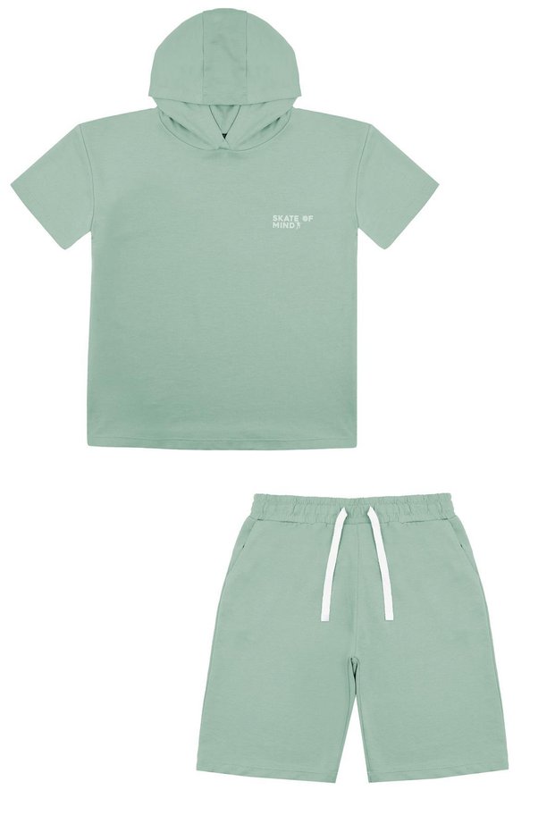 Boy's Green Shorts and T-Shirt Set - Aspen