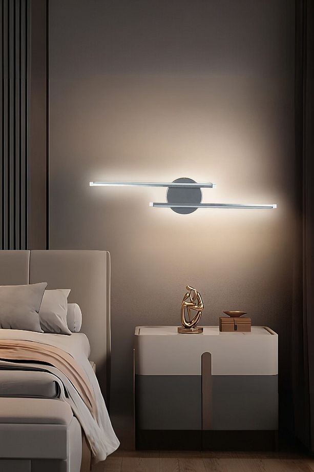 Sare Aplik Modern Tasarım Gri Renk - Gün Işığı Ledli Banyo - Mutfak - Salon Led Duvar Aplik - 1