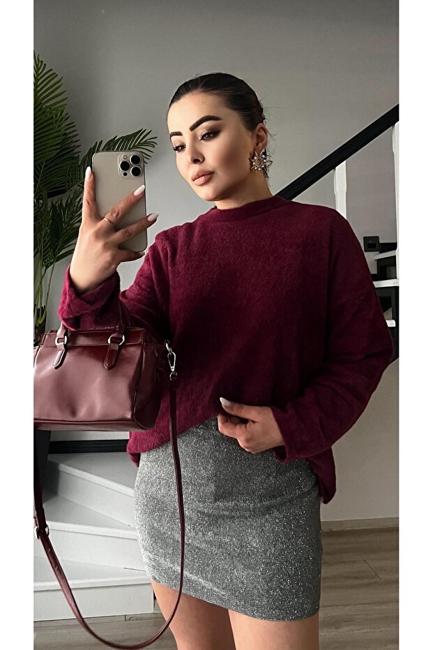 Bordo Sakallı Basic Kazak - 4