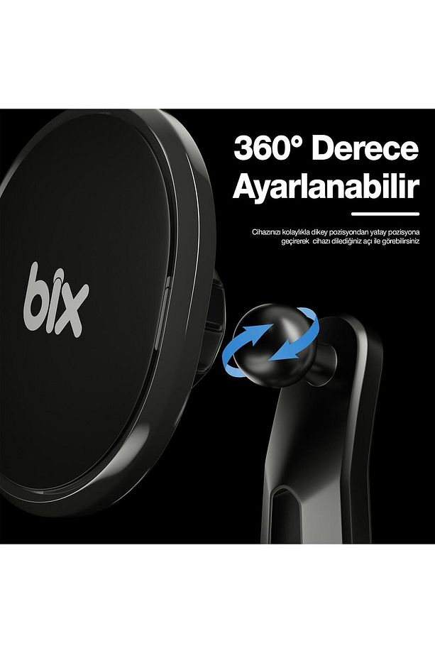 Çift Havalandırma Klipsli Ve Destek Kollu 360° Derece Ayarlanabilir Araç Telefon Tutucu - 6