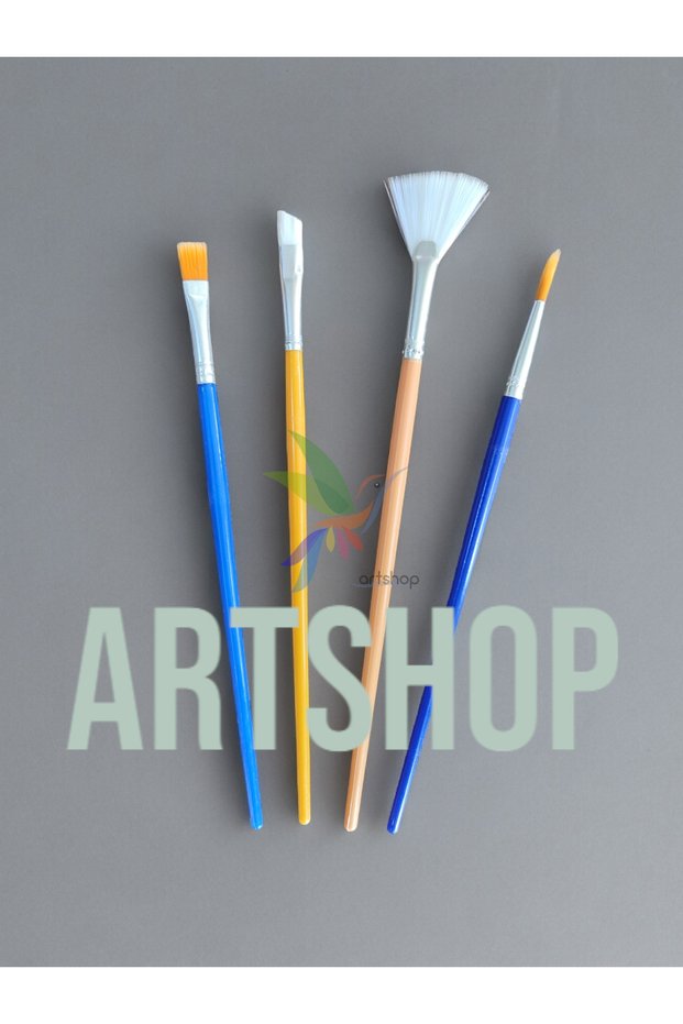 Multi Set of 4 Artistic Painting Brush Set Acrylic, Oil, Water, Gouache Paint, Canvas, Wood, Metal, Glass Painting