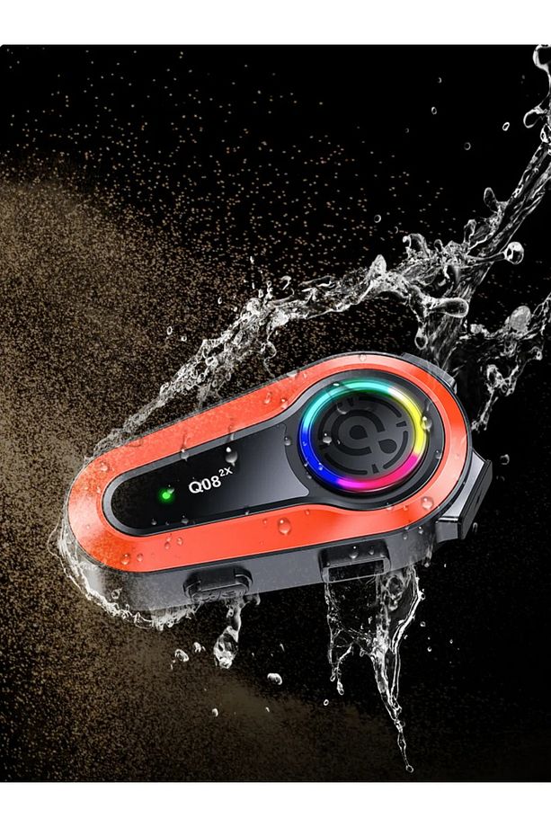 Motorsiklet Kask Interkom Kulaklık RGB Işık FM Radyo Bluetooth 5.0 Çift Telefon Bağlantı 2X Intercom - 3