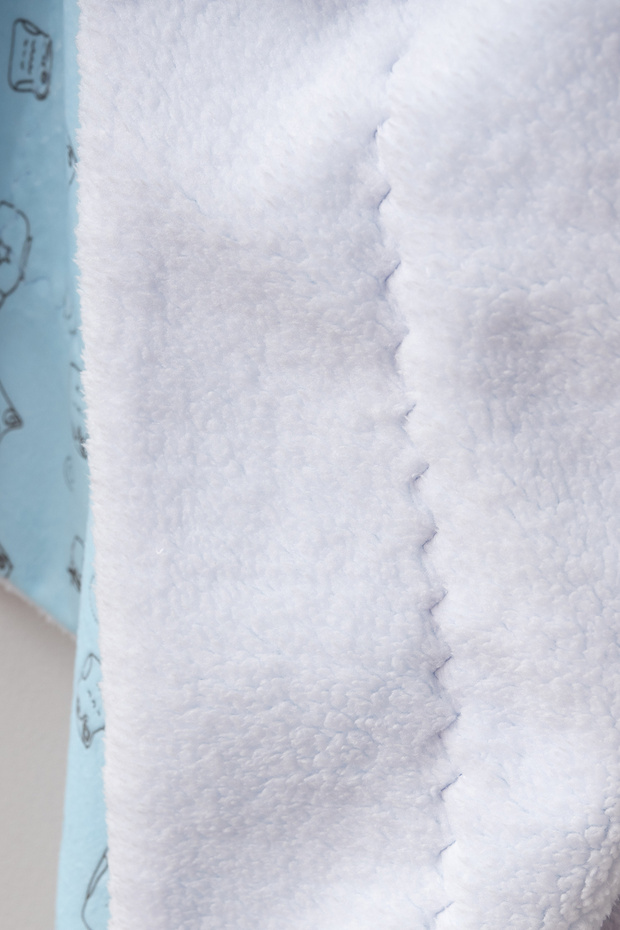 بطانية قطيفة بطبقة مزدوجة بنمط البومة اللطيفة - 4